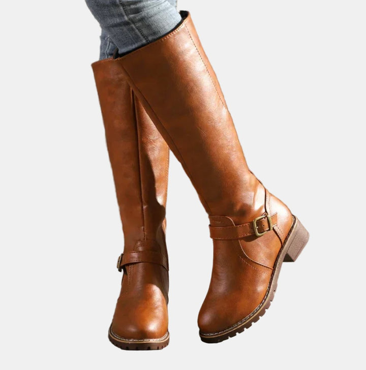 Giselle | Elegante kniehohe Reitstiefel mit Schnallendetails