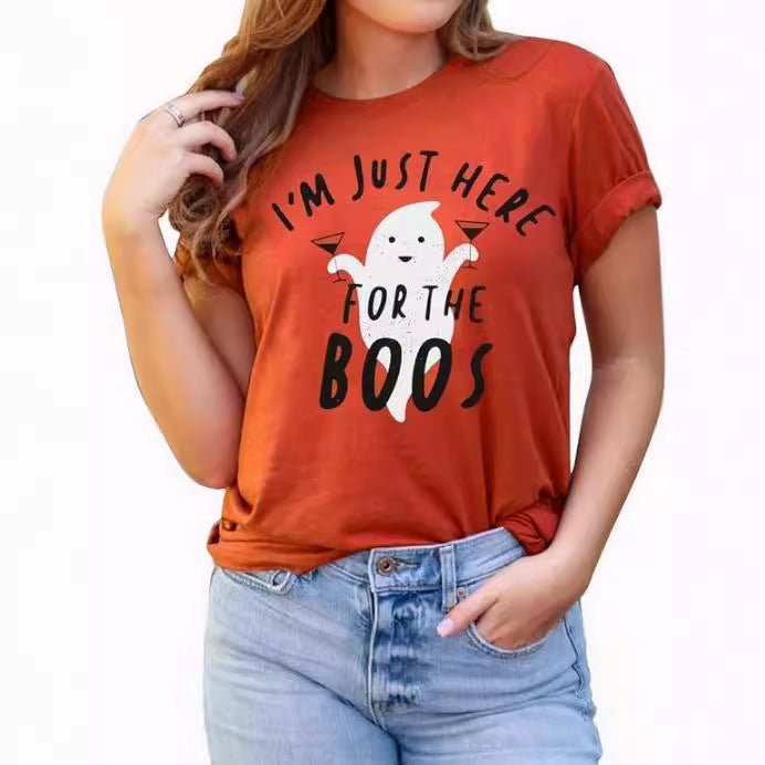 Ghostly | Graphic T-Shirt – Playful Halloween Theme for Women