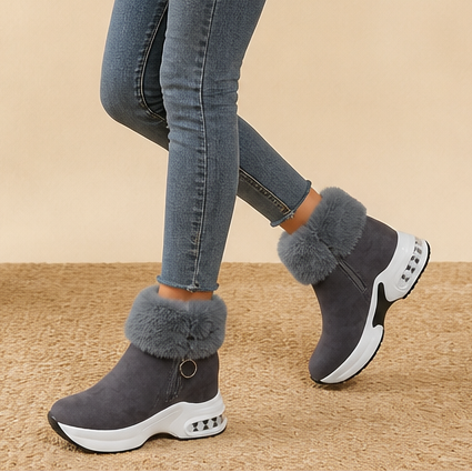 Veluna | Chunky Ankle Boots – Gemütlicher Stil mit Kunstfellkante