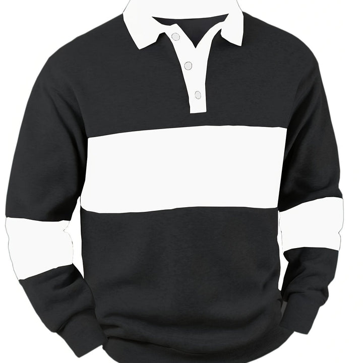Grayson | Colour-Block Langarm Polo-Shirt
