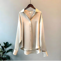 Laura | Elegant silk-blend shirt with a timeless long-sleeve design