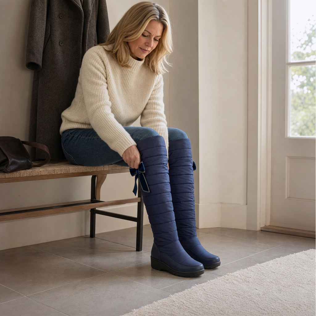 Duvella | Quilted Puffer-Style Tall Winter Boots – Warm und gemütlich