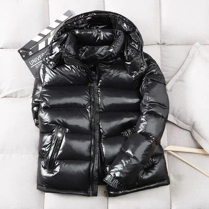 Moritz | Herren Winterjacke – Glänzende Daunen-Steppjacke mit Kapuze