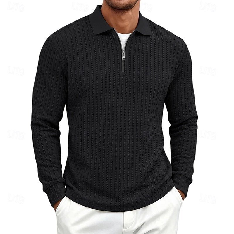 Rhett | Textured Quarter-Zip Polo Shirt – Moderner Stil für Männer