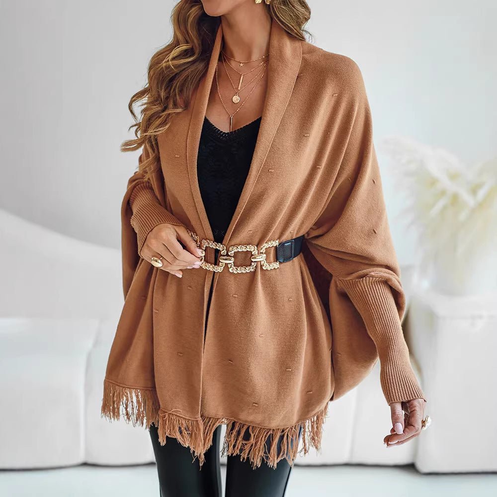 Velora | Poncho mit Fransen für Damen