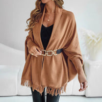 Liana | Eleganter Poncho mit Fransen für einen modernen Look