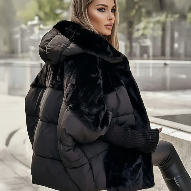 Cozevia | Oversized Quilted Hooded Jacket für Damen