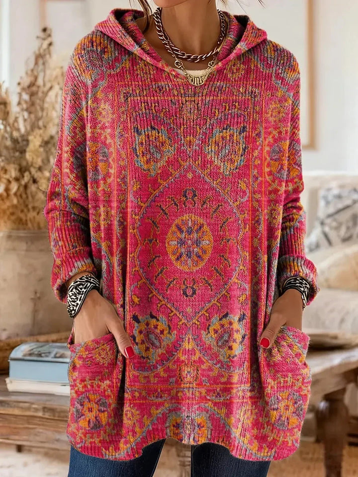 Vivid | Hoodies – Vintage-Inspired Ethnic Print for Women