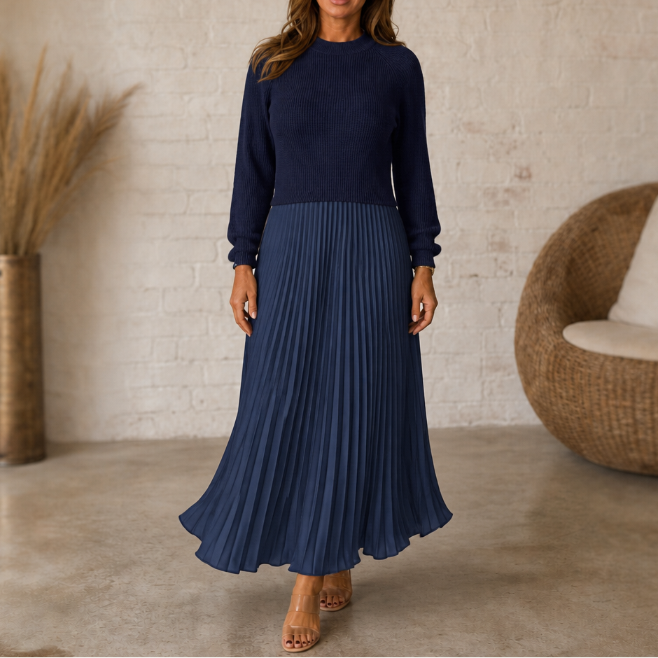 Wearbella | Pleated Maxi Dress mit Strick-Oberteil