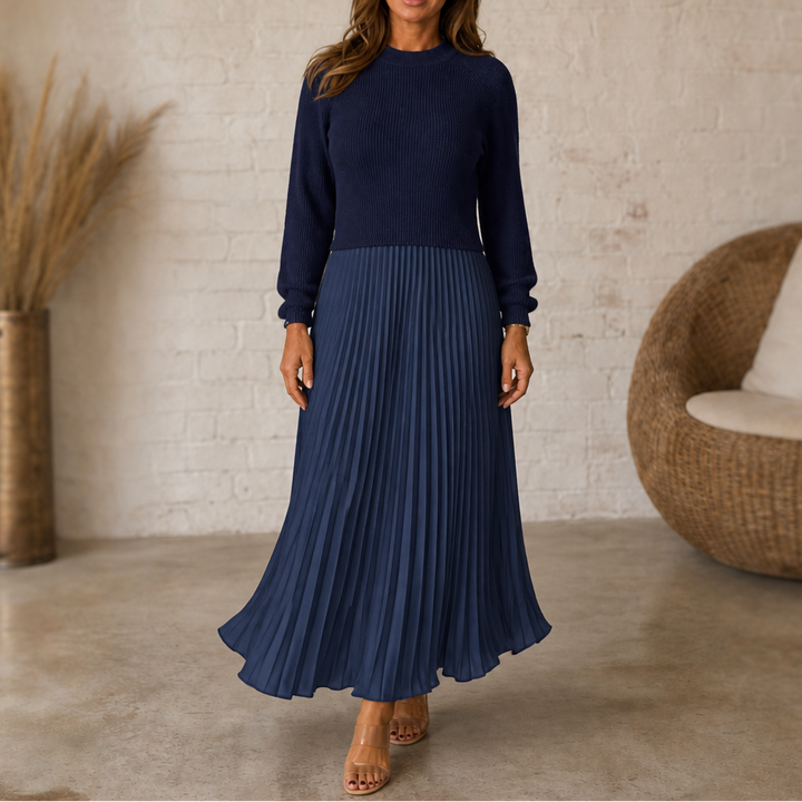 Wearbella | Pleated Maxi Dress mit Strick-Oberteil