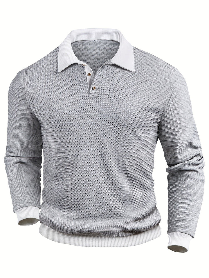Gareth | Langärmliges Polo-Shirt – Texturiert und Bequem