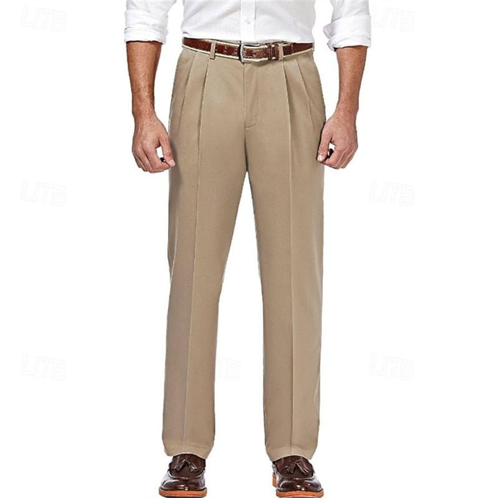 Preston | Pleated Straight-Leg Dress Trousers – Effortless Style for Men