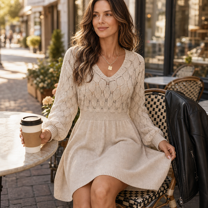 Wearlyn | A-Linie Strickkleid mit V-Ausschnitt