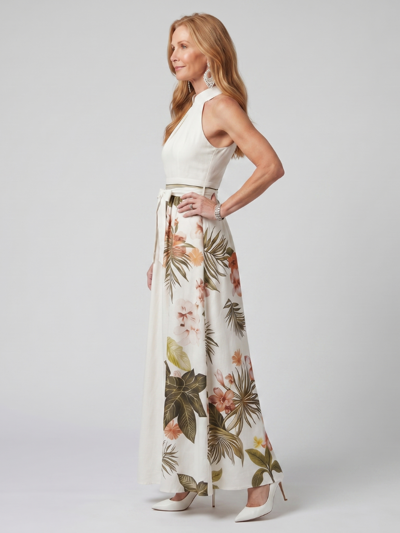 Meadow | Maxikleid mit Drapiertem Halter-Ausschnitt
