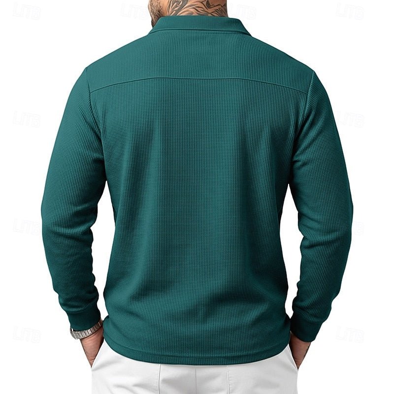 Quentin | Langärmliges Polo-Shirt mit Struktur