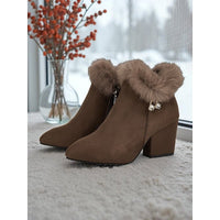Leonie | Warm Winter Ankle Boots With Block Heels