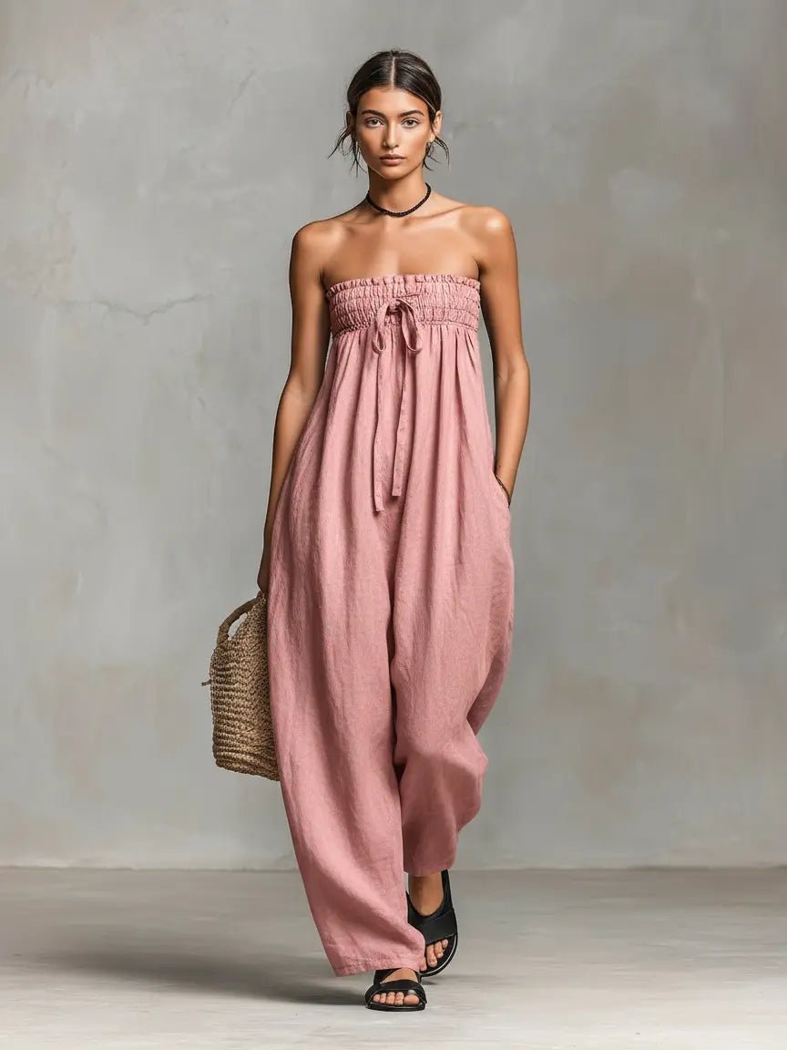 Hannah | Wide-Leg Jumpsuit – Trägerloser Stil für Damen