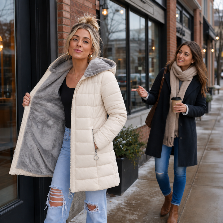 Cozelle | Quilted Hooded Insulated Puffer Coat – Warm und Eleganz für Frauen
