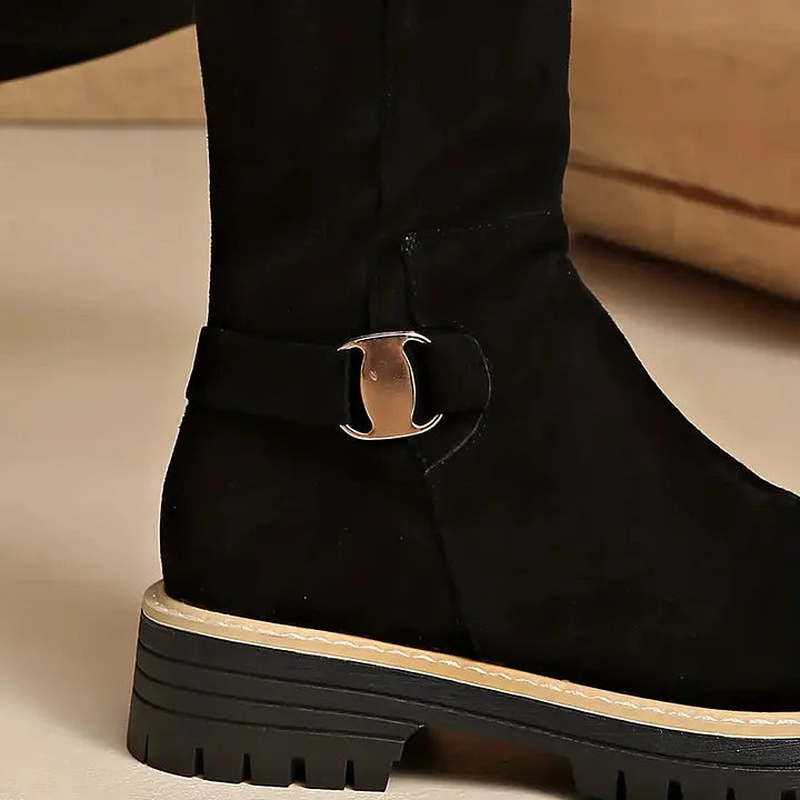 Valerie | Elegant knee-high boots with stylish buckle details