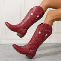 Klara | Striking cowboy boots with star and flame embroidery