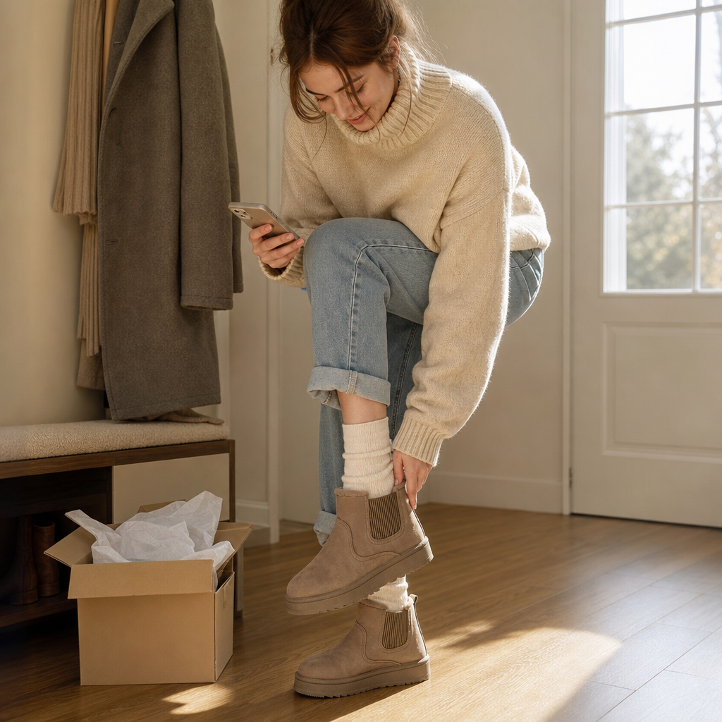 Cozywalk | Futtergefütterte Slip-On Winterstiefel für Damen