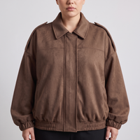 Mila | Elegante Cropped Wildleder-Bomberjacke Mit Kragen