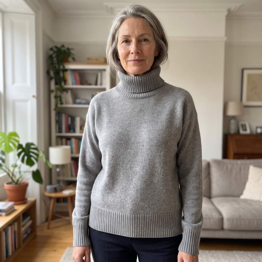 AURORA | Cashmere Turtleneck Sweater – Relaxed Oversized Style
