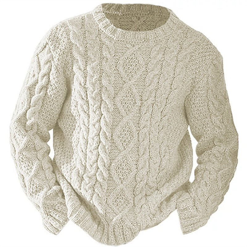 Ellis | Kabelstrick Pullover mit Rundhalsausschnitt
