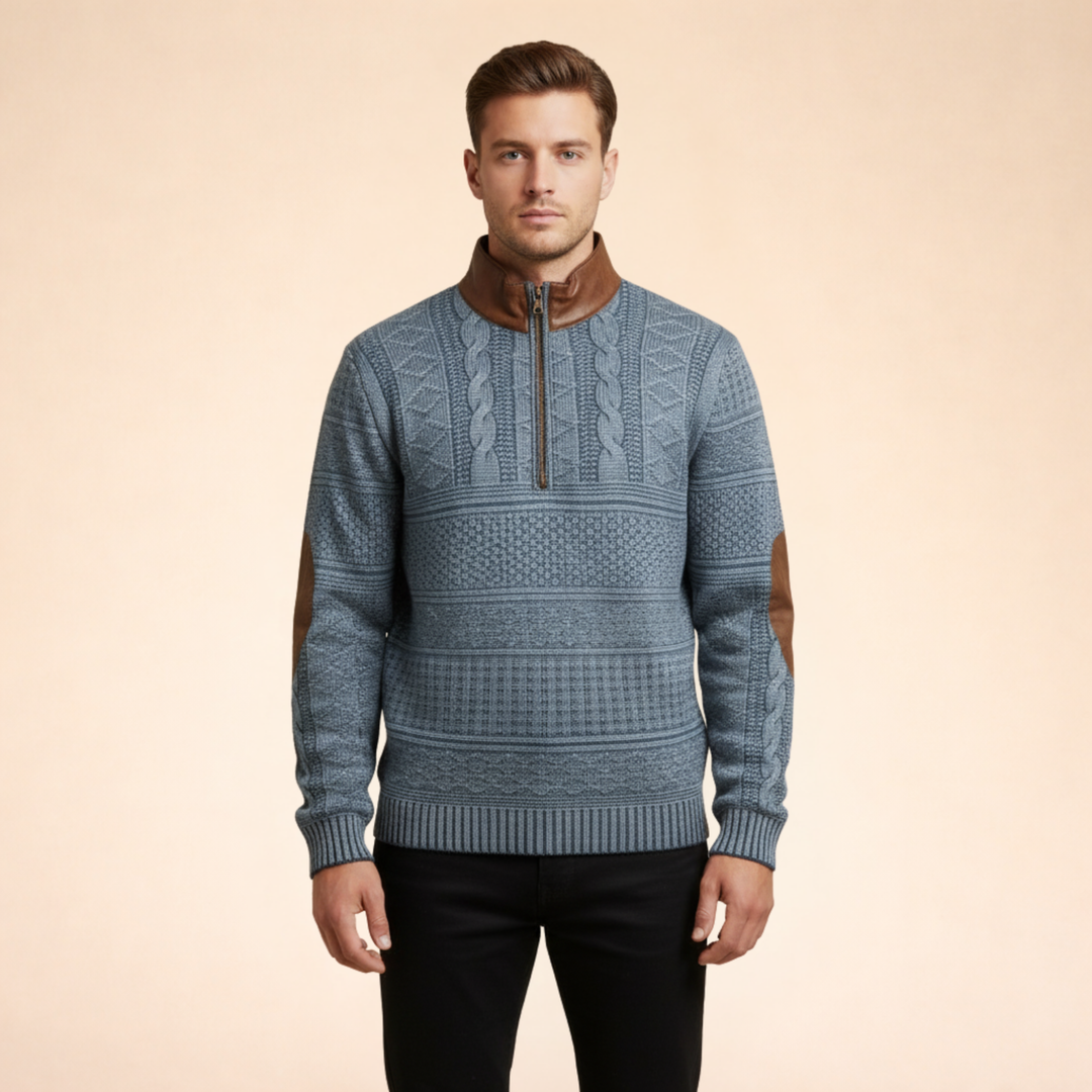 Anselm | Bequemer Pullover mit Reißverschluss