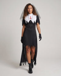Luisa | Jagged Cape Mystical Nun Halloween Dress