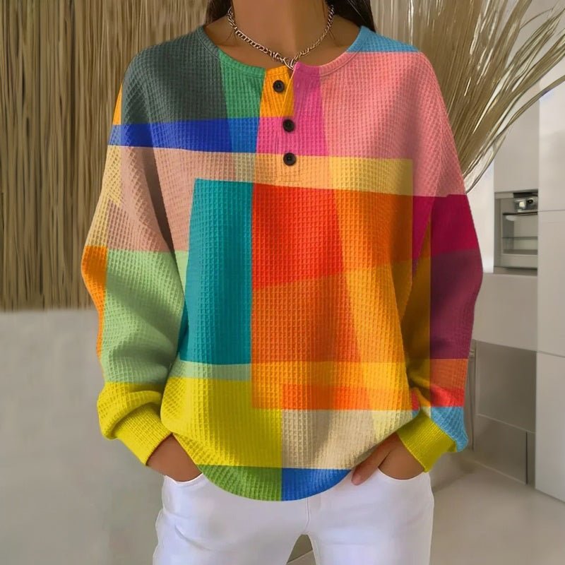 Vivid|Sweatshirt – Buntes Vintage-Design für Damen