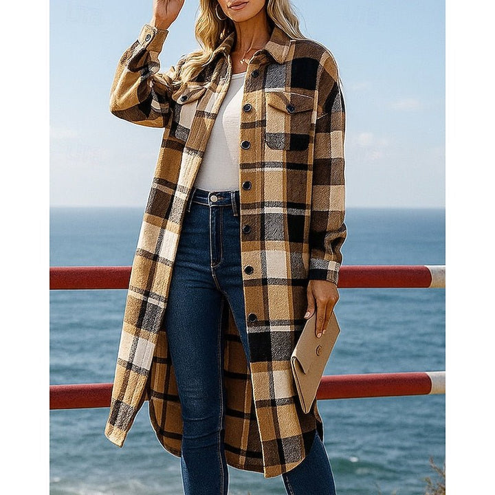 Juniper | Longline Checked Coat – Effortless Everyday Style