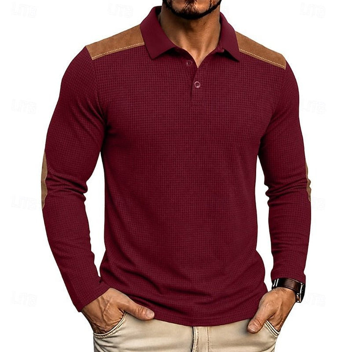 Bennett | Texturiertes Colour Block Polo-Shirt für Herren