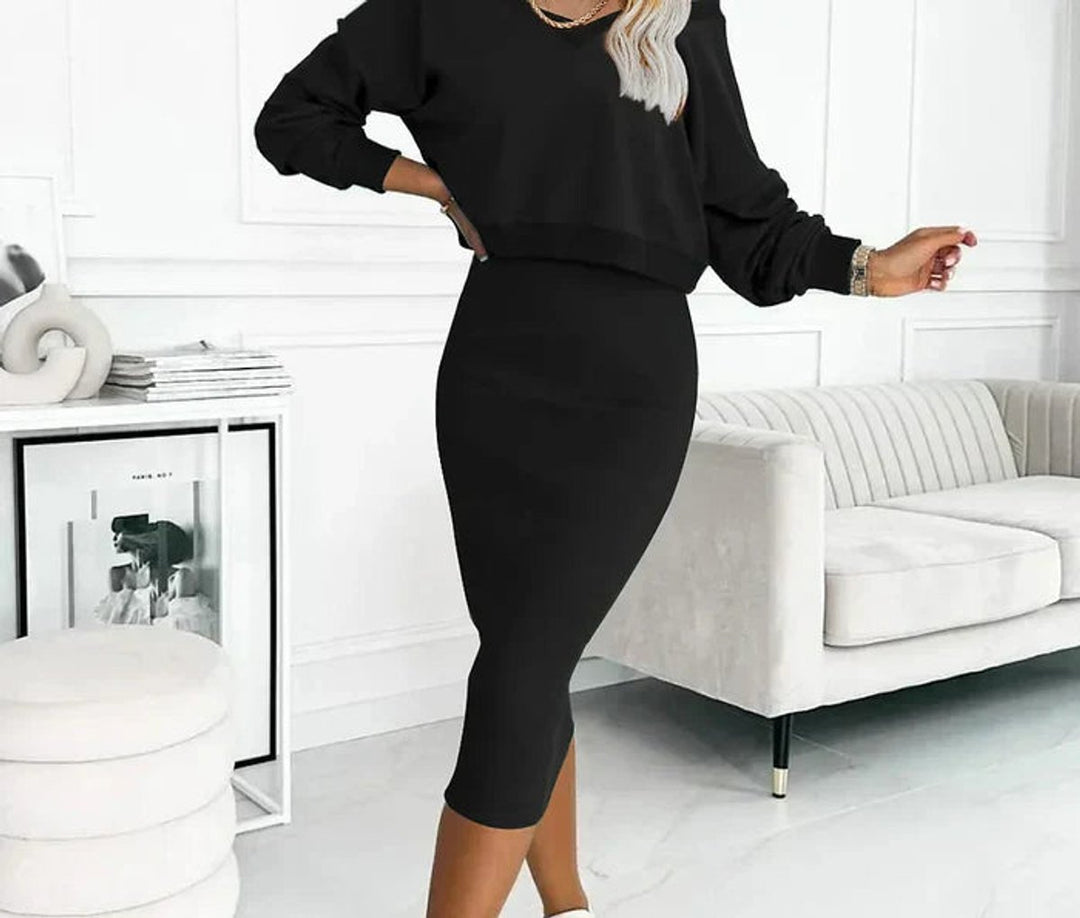 Nora | Midikleid – Figurbetontes Zweiteiler-Set für Damen