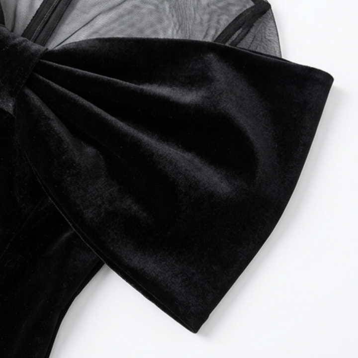 Velara | Midi Dress mit Dramatischem Oversized-Bow