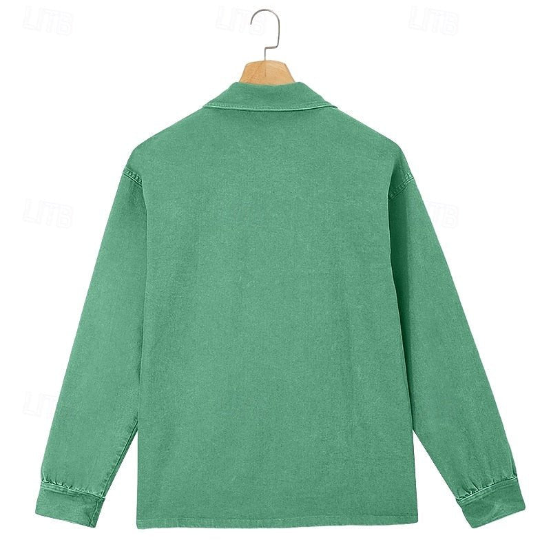Gabriel | Washed Long Sleeve Polo Shirt für Männer