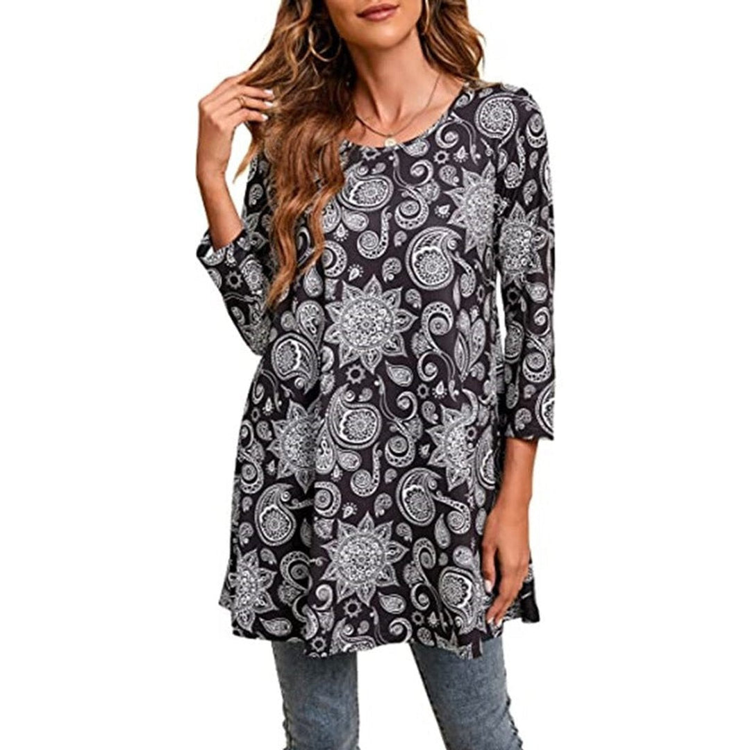 Vivienne | Mandala Tunic Top with an Elegant A-Line Silhouette