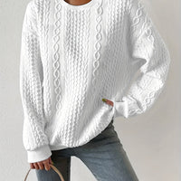 Theresa | Elegant Cotton-Blend Cable-Knit Sweater with Relaxed-Fit Silhouette