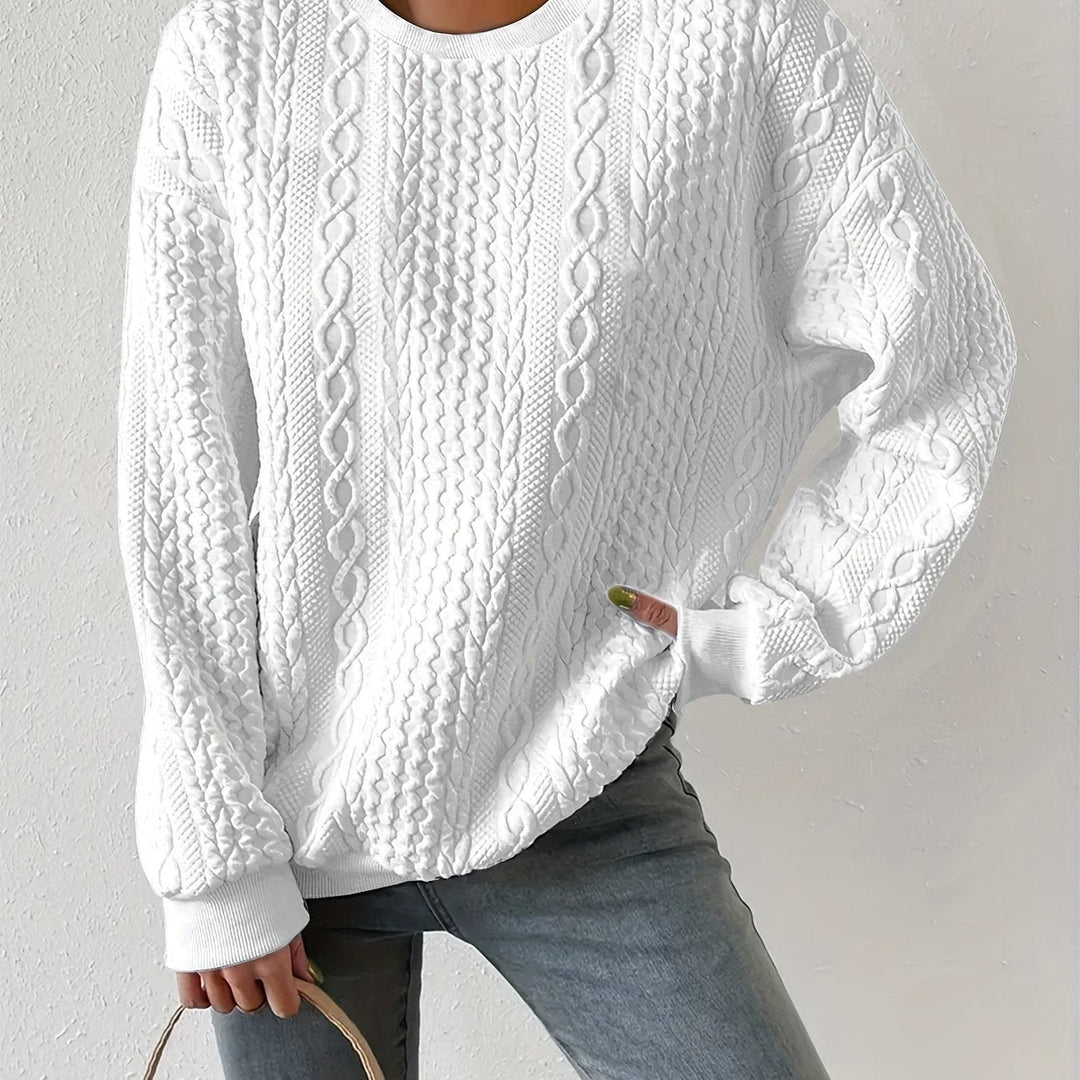 Joyce | Textured Cable-Knit Sweatshirt – Zeitlos Elegant