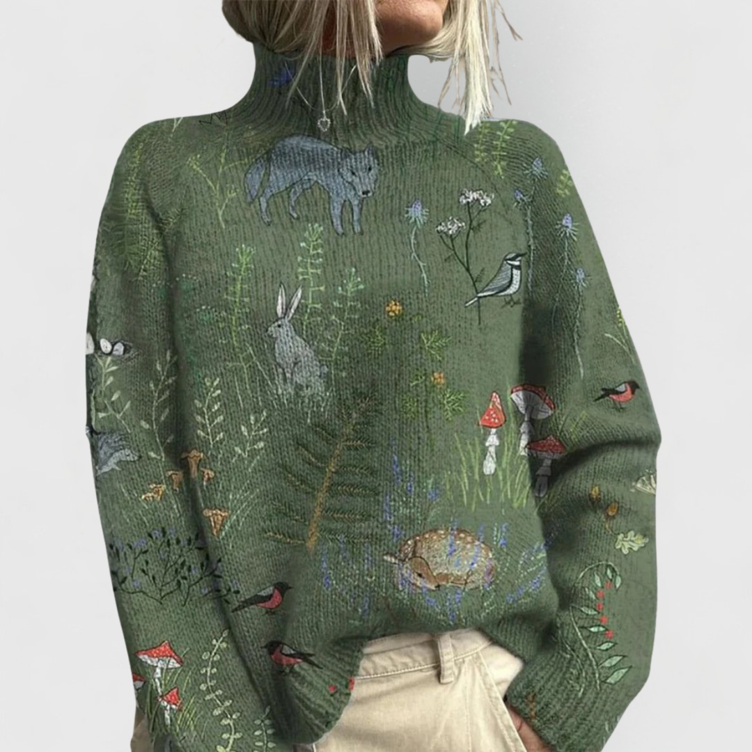 Elizabeth | Cozy Women's Knit Sweater with Nature Motif