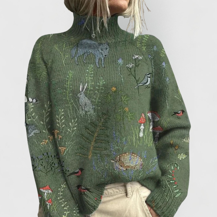 Elizabeth | Cozy Women's Knit Sweater with Nature Motif
