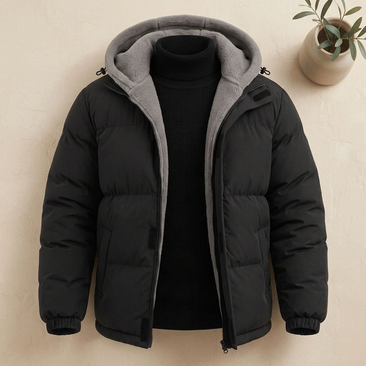 Leon | Herren Pufferjacke mit Fleece-Kapuze – Winter Style