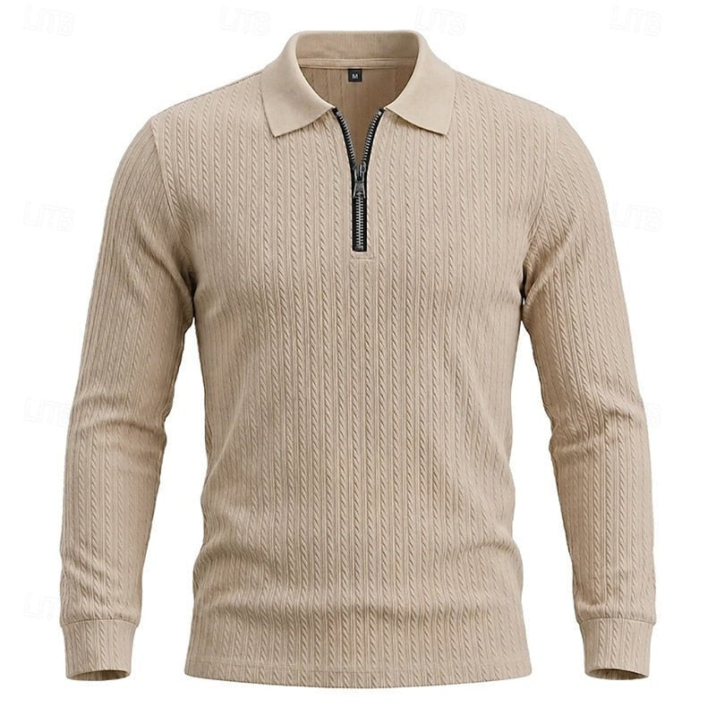 Rhett | Textured Quarter-Zip Polo Shirt – Moderner Stil für Männer