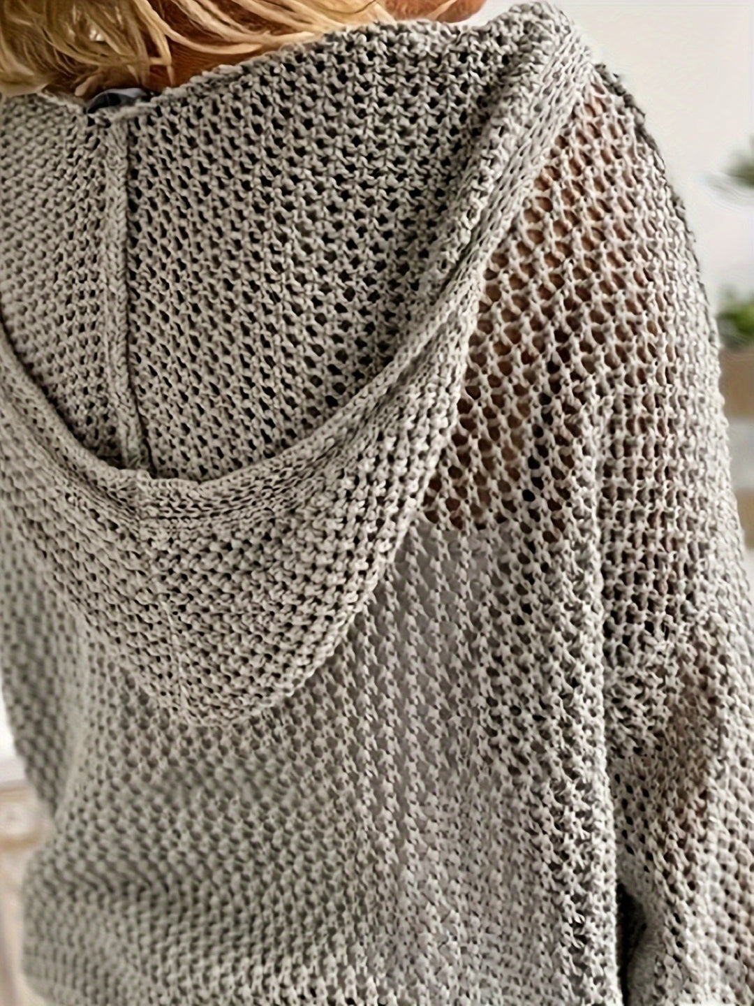 Delaney | Offener Strickpullover mit Kapuze
