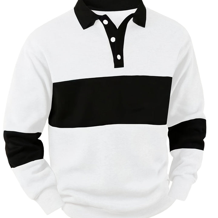 Grayson | Colour-Block Langarm Polo-Shirt