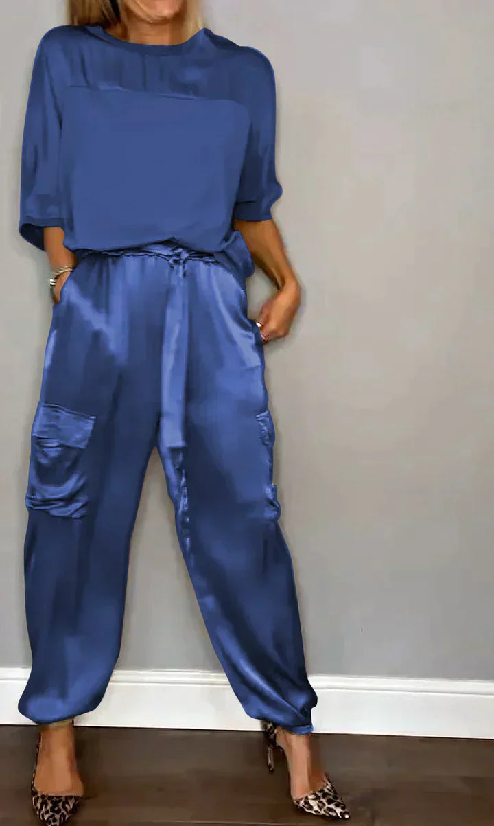 Kristin | Elegant and Luxurious Satin-Style Two-Piece Set