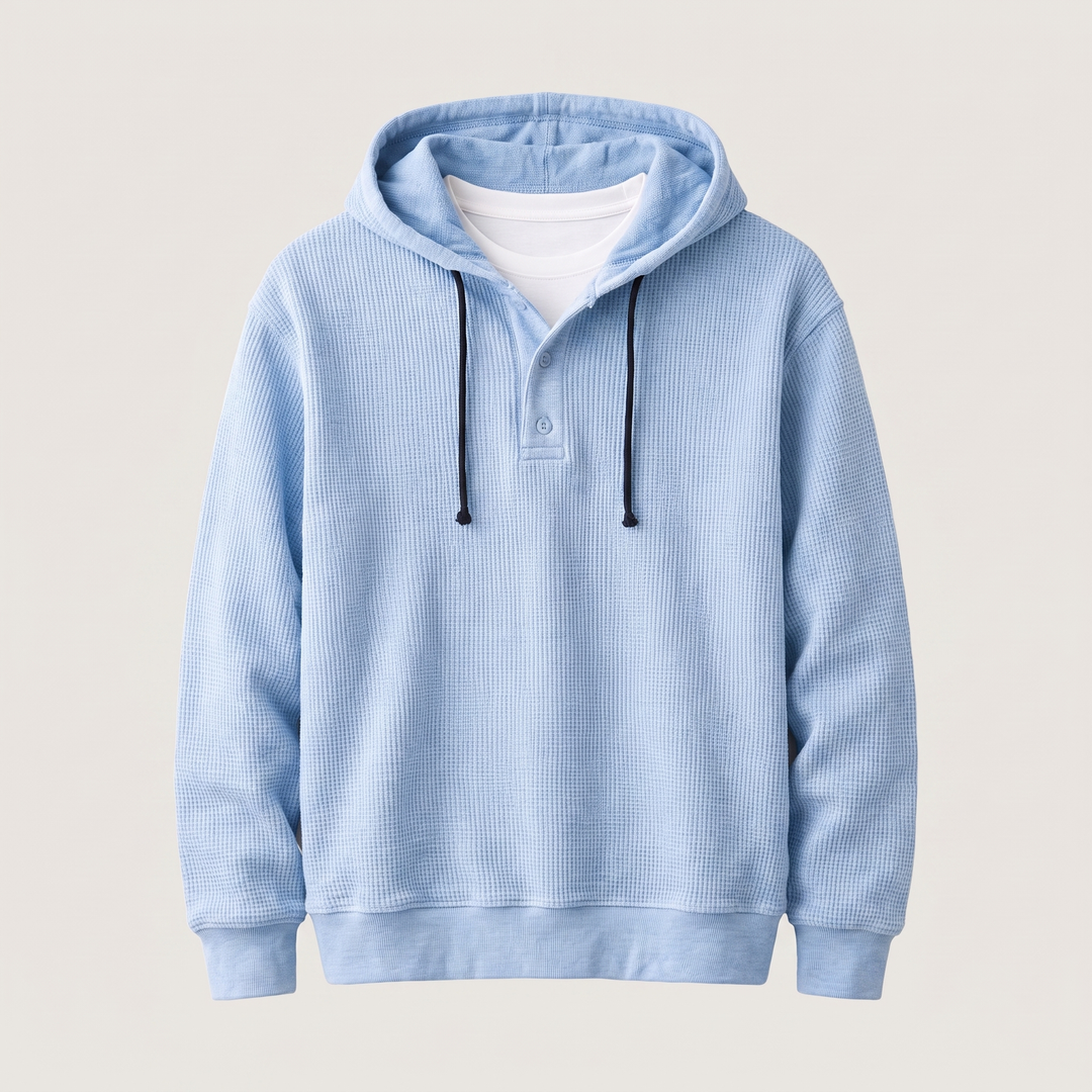 Waffle | Knit Pullover für Herren mit Kapuze