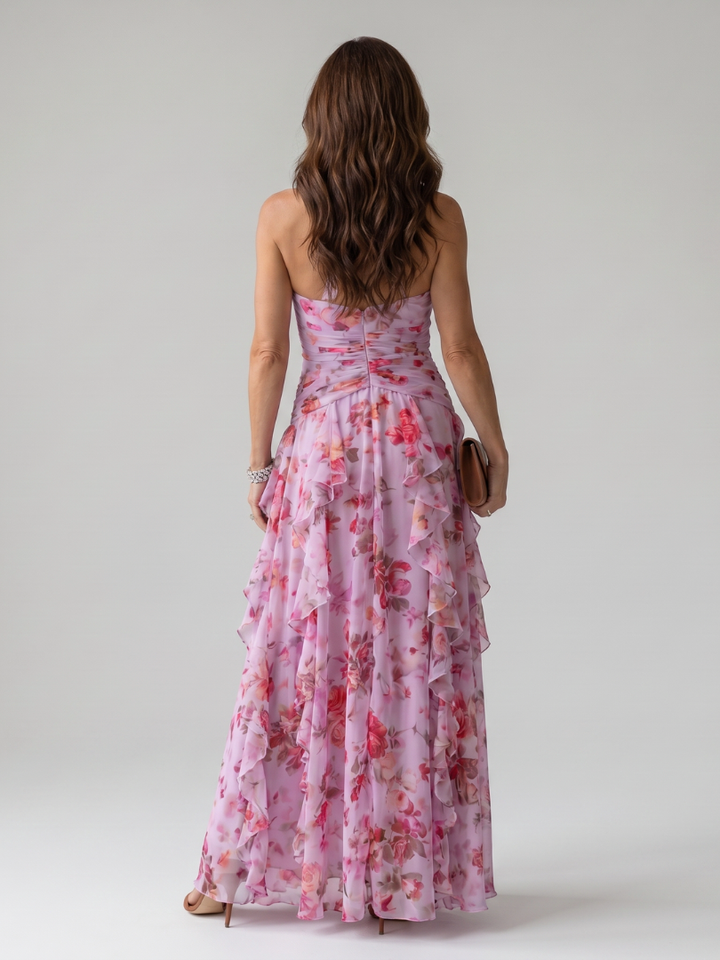 Nori | Floral Maxi Dress – Elegante Halter-Neck Silhouette