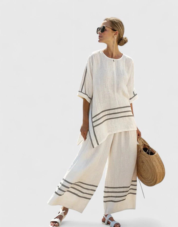 Johanna | Damen Leinen-Mix Zweiteiler Set – Oversized Style für jeden Anlass
