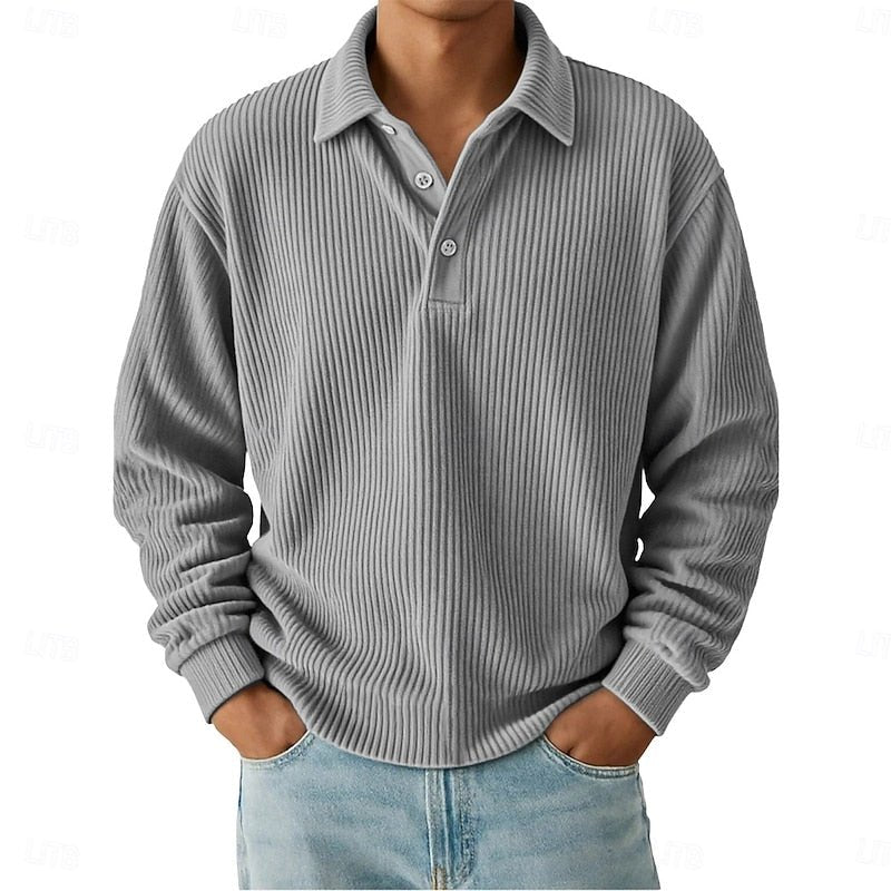 Wallace | Strukturiertes Langarm-Polohemd – Bequemer Stil für Männer